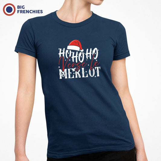 Ho Ho Ho Verse Le Merlot Christmas Women's Organic Cotton Tee