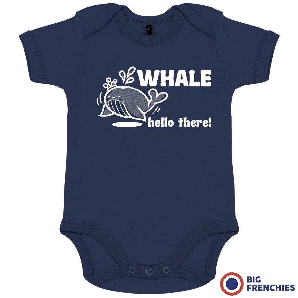 Whale Hello There Organic Cotton Baby Onesie