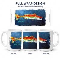 Fish - Red Fish Red for Jarett Ceramic Coffee Mug 15 oz Decorative Large C Handle Mug Cup for Tea, Cocoa Hot Chocolate