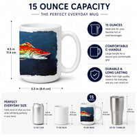 Fish - Red Fish Red for Jarett Ceramic Coffee Mug 15 oz Decorative Large C Handle Mug Cup for Tea, Cocoa Hot Chocolate