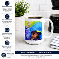 Mardi Gras Ceramic Coffee Mug 15 oz Decorative Large C Handle Mug Cup for Tea, Cocoa Hot Chocolate