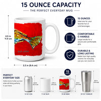 Fish - Red Fish Red Head Ceramic Coffee Mug 15 oz Decorative Large C Handle Mug Cup for Tea, Cocoa Hot Chocolate