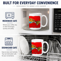 Fish - Red Fish Red Head Ceramic Coffee Mug 15 oz Decorative Large C Handle Mug Cup for Tea, Cocoa Hot Chocolate