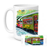 Street Car Ceramic Coffee Mug 15 oz Decorative Large C Handle Mug Cup for Tea, Cocoa Hot Chocolate