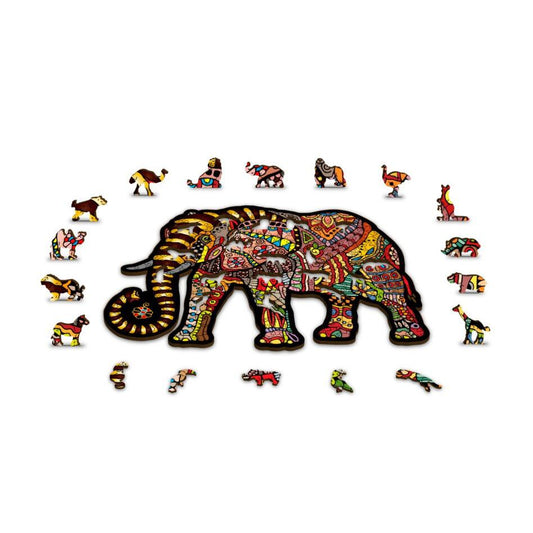 Magic Elephant 245 Piece Wood Jigsaw Puzzle Wooden City