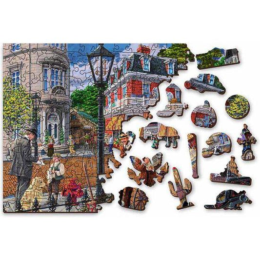 Main Street 200 Piece Wood Jigsaw Puzzle Wooden City