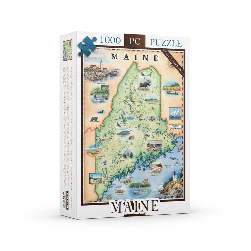 Maine 1000 Piece Jigsaw Puzzle Xplorer Maps - BIG FRENCHIES