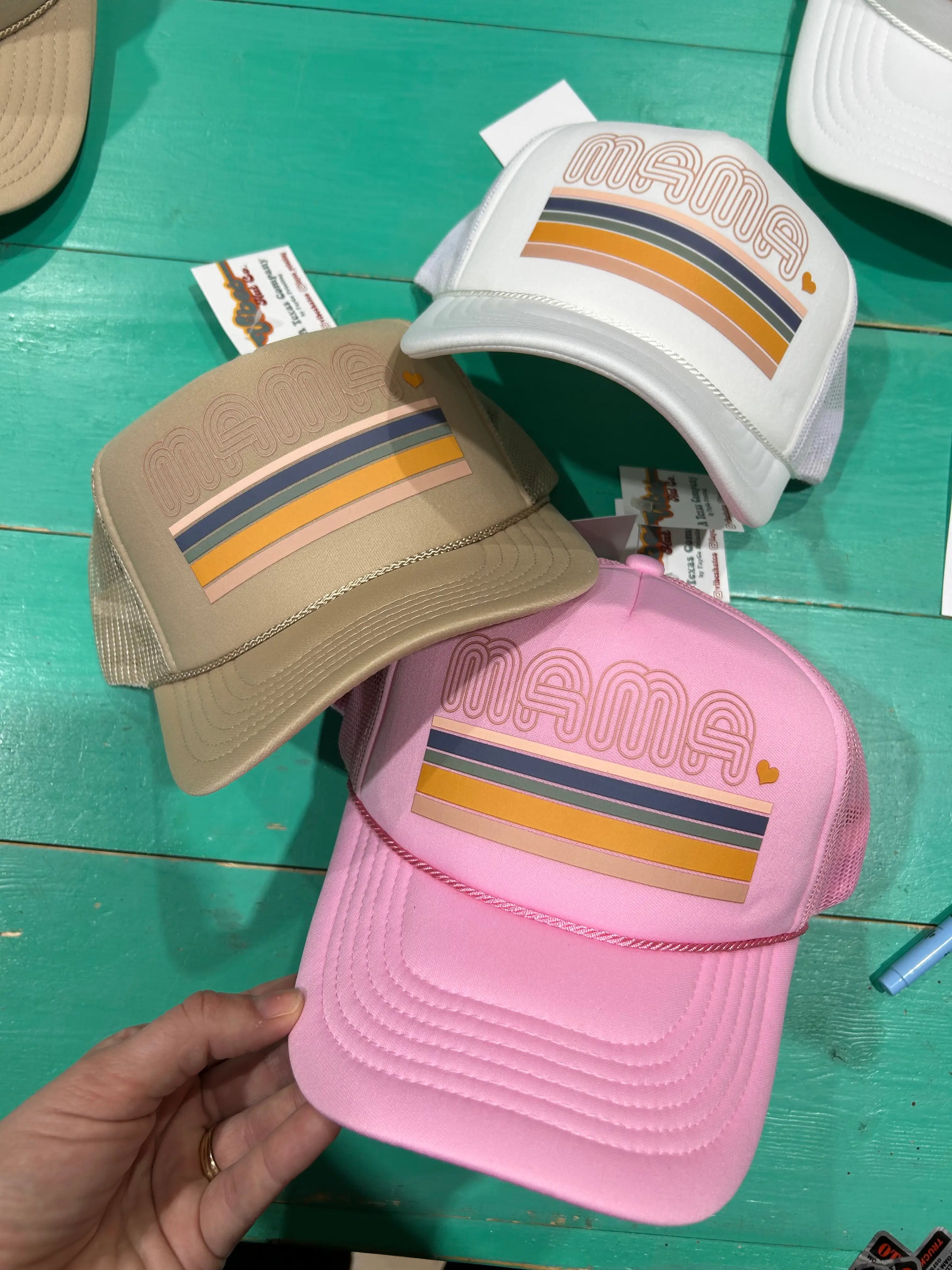 Mama Striped Foam Trucker
