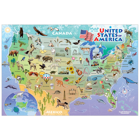 Map of the USA 48 Piece Floor Jigsaw Puzzle Cobble Hill