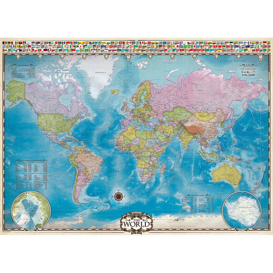 Map of the World 1000 Piece Jigsaw Puzzle Eurographics - BIG FRENCHIES