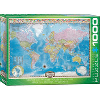 Map of the World 1000 Piece Jigsaw Puzzle Eurographics - BIG FRENCHIES