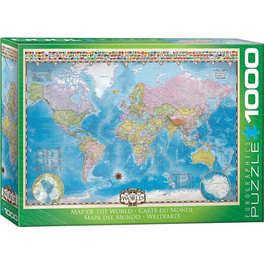Map of the World 1000 Piece Jigsaw Puzzle Eurographics - BIG FRENCHIES