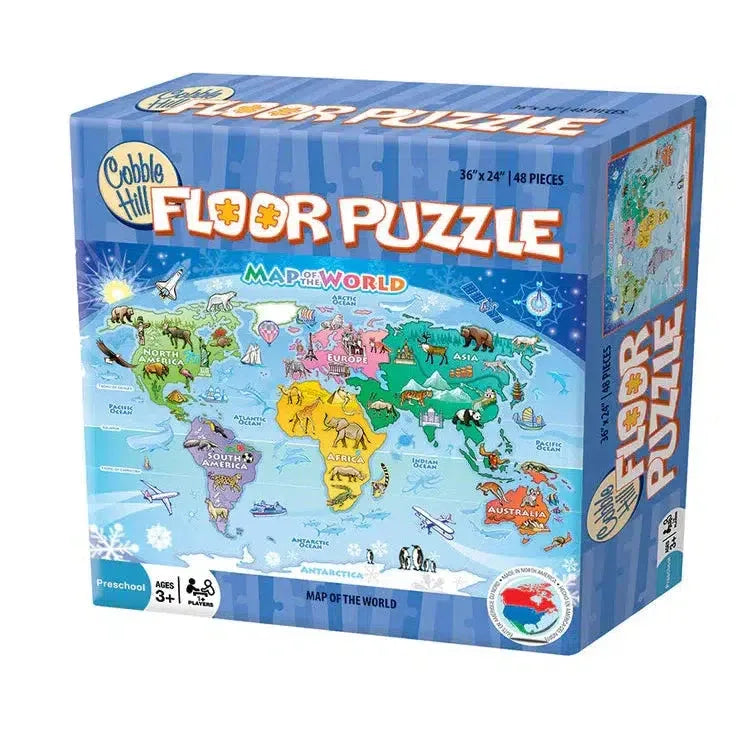 Map of the World 48 Piece Floor Jigsaw Puzzle Cobble Hill - BIG FRENCHIES