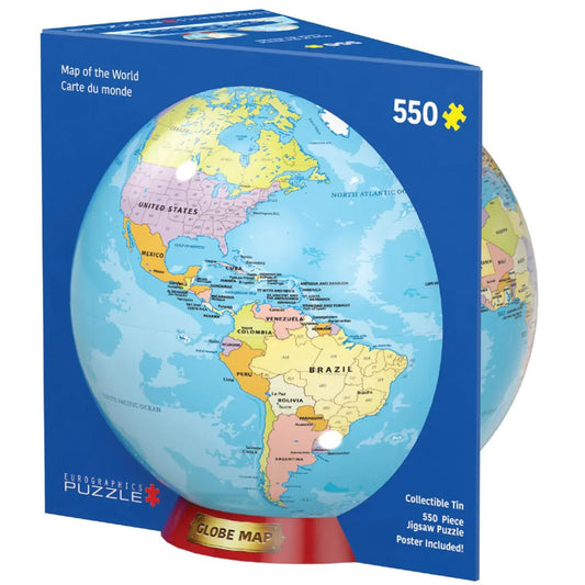 Map of the World 550 Piece Jigsaw Puzzle in Tin Eurographics - BIG FRENCHIES