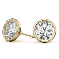 3.00 CTW Lab Grown Diamond Bezel Martini Stud Earrings in 14K White or Yellow Gold