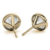 4.00 CTW Lab Grown Diamond Bezel Martini Stud Earrings in 14K White or Yellow Gold