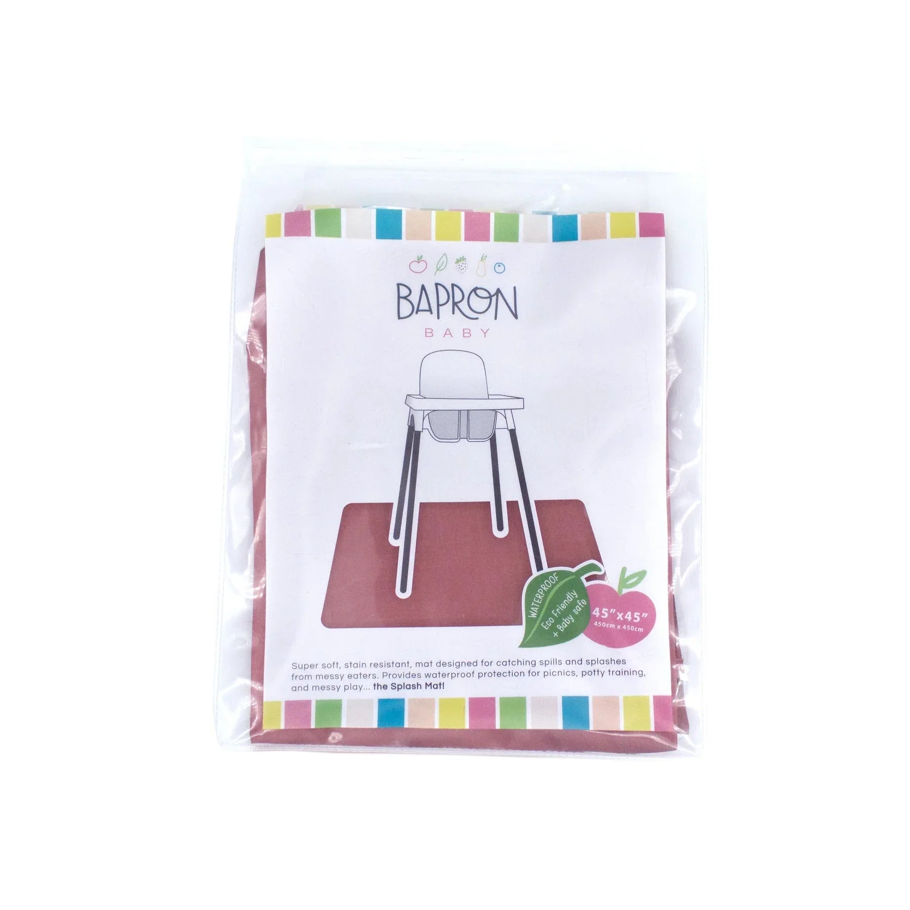 Solid Blush Minimalist Splash Mat - A Waterproof Catch-All for Highchair Spills and More! - BIG FRENCHIES