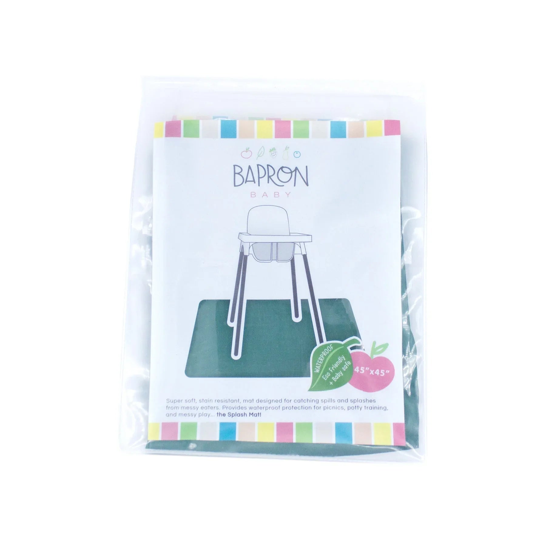 Solid Pine Minimalist Splash Mat - A Waterproof Catch-All for Highchair Spills and More! - BIG FRENCHIES