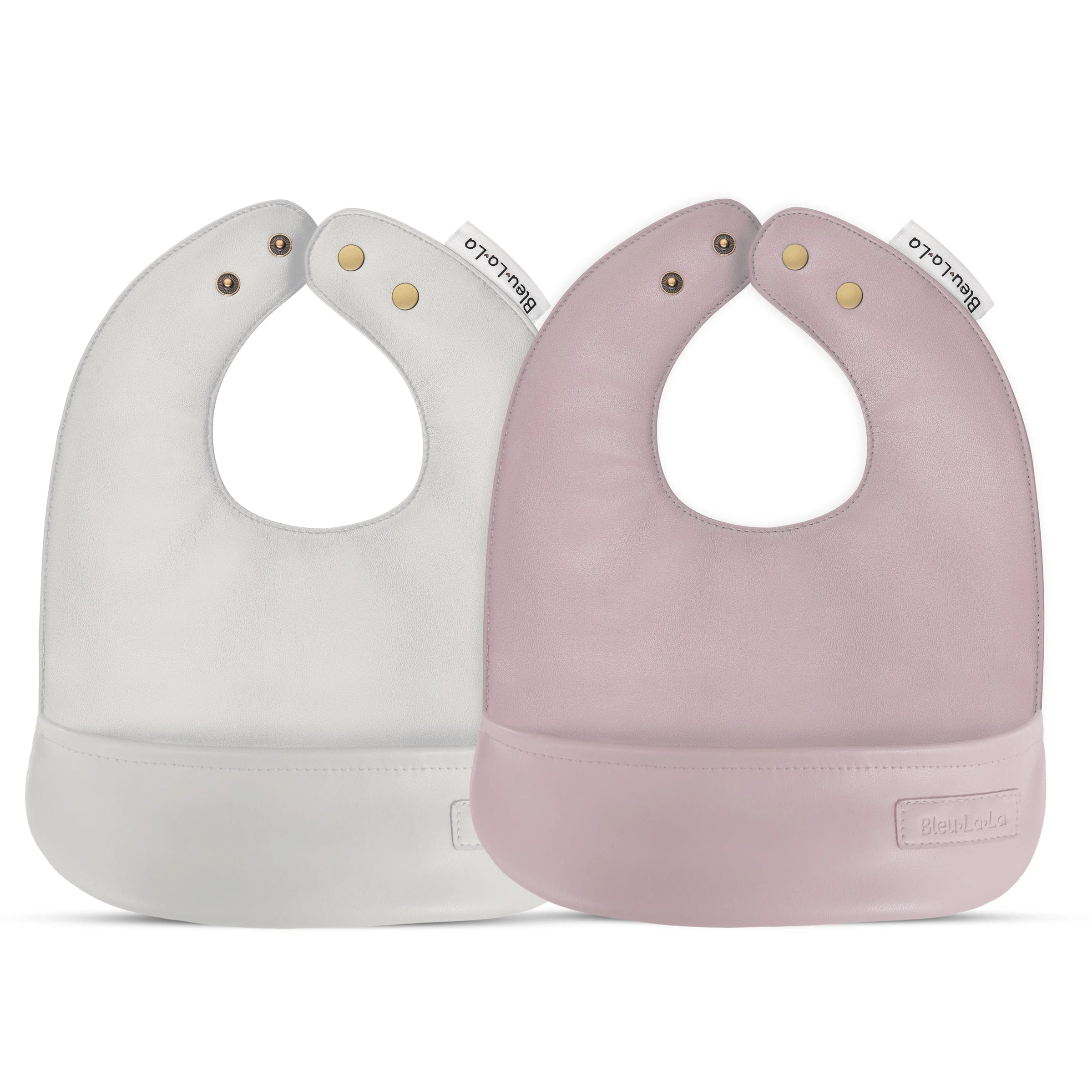 Classic - Set of Soft Vegan Leather Easy Clean Bibs 0-12 Months - BIG FRENCHIES