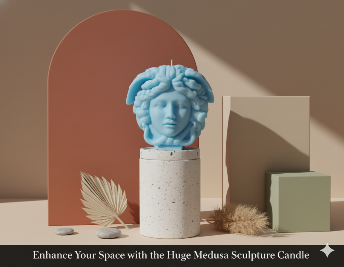 Medusa Sculpture Candle | Greek Mythology Art