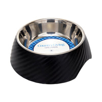 Country Living Set of 2 Round Twill Melamine Dog Bowls with Removable Stainless Steel Inserts – Black - BIG FRENCHIES