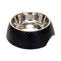 Country Living Set of 2 Round Twill Melamine Dog Bowls with Removable Stainless Steel Inserts – Black - BIG FRENCHIES