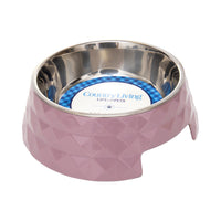 Country Living Set of 2 Diamond Twill Melamine Dog Bowls with Removable Stainless Steel Inserts – Wood Rose - BIG FRENCHIES