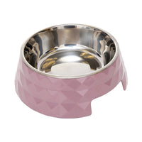 Country Living Set of 2 Diamond Twill Melamine Dog Bowls with Removable Stainless Steel Inserts – Wood Rose - BIG FRENCHIES