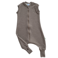 2-LAYER MERINO WOOL SLEEP SACK WITH OPEN LEGS - mele beige