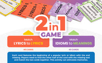 Assistex 2 in 1 Matching Card Memory Games for Seniors –  Lyric and Idiom Matching Card Games for memory loss Dementia Activities for Seniors – Alzheimer's Activities