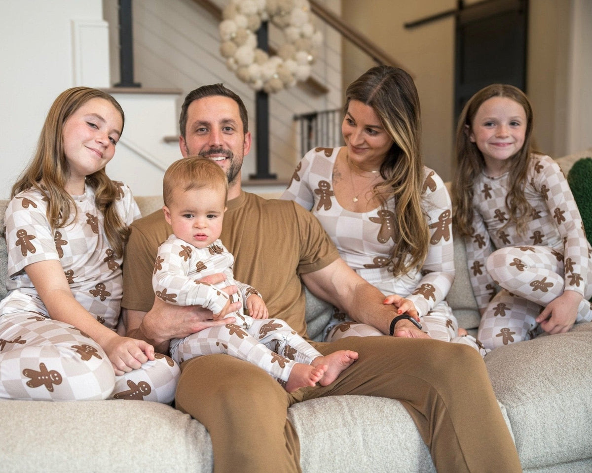 Bamboo Men's Christmas Pajamas | Matching Family Holiday Set - Gingerbread - BIG FRENCHIES