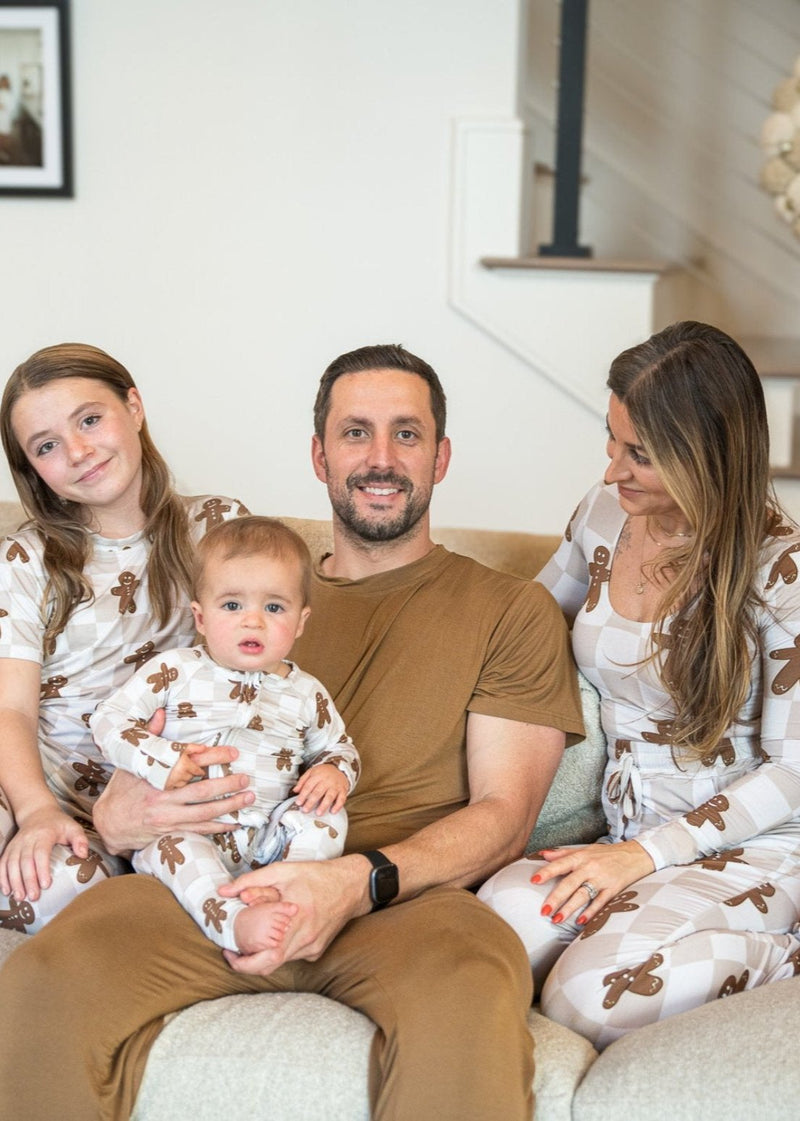 Bamboo Men's Christmas Pajamas | Matching Family Holiday Set - Gingerbread - BIG FRENCHIES