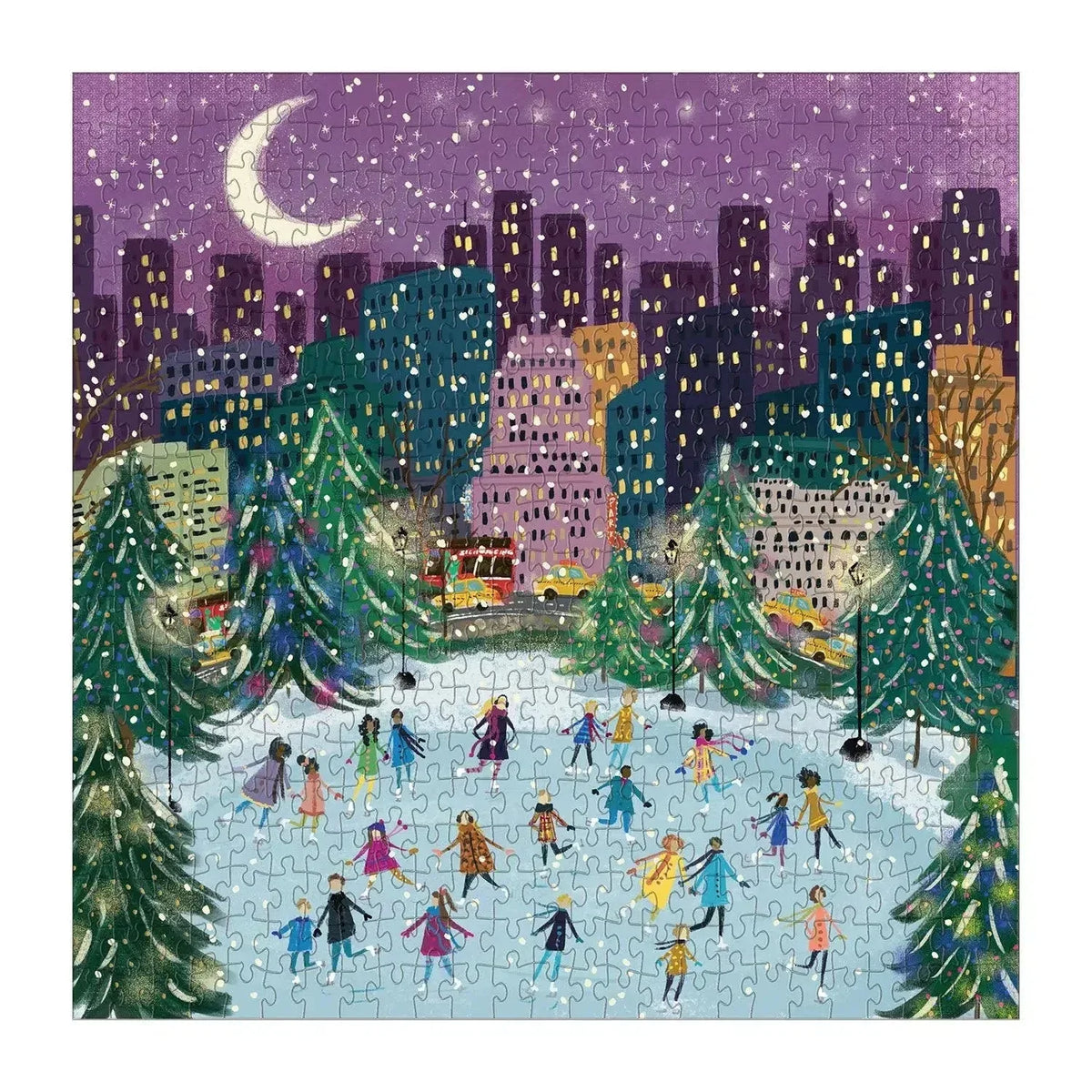 Merry Moonlight Skaters 500 Piece Jigsaw Puzzle Galison - BIG FRENCHIES