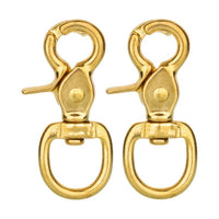 Horse Tack Brass-Plated Trigger Snap Square Eye Snap Loop Eye 2-1/2" 2-Pack