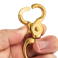 Horse Tack Brass-Plated Trigger Snap Square Eye Snap Loop Eye 2-1/2"
