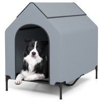 Large/Middle/Small Outdoor Elevated Pet House with Ventilated Windows