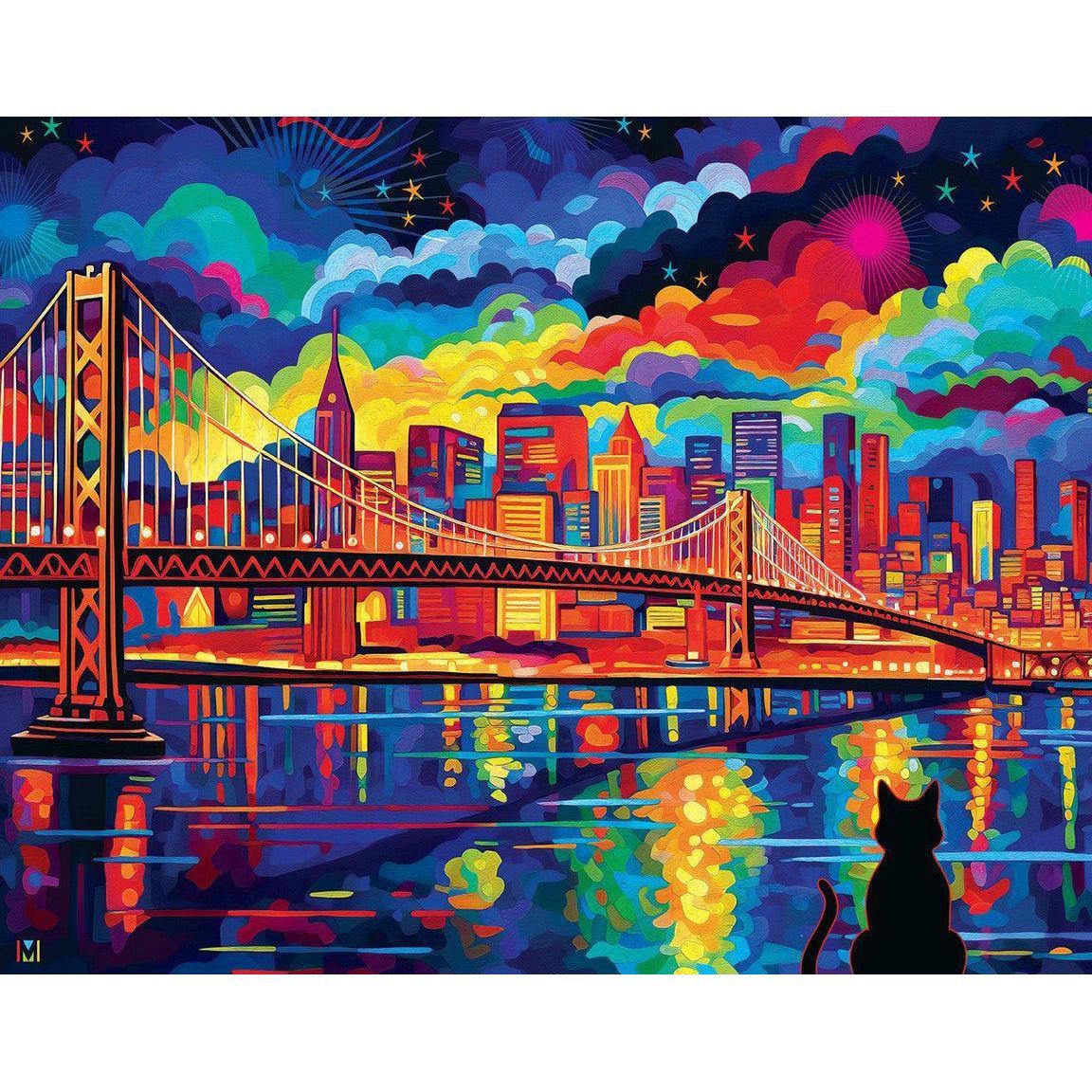 Midnight in San Francisco 1000 Piece Jigsaw Puzzle Springbok - BIG FRENCHIES