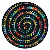 Millepedes 324 Wood Piece Double-Sided Round Jigsaw Puzzle Curiosi