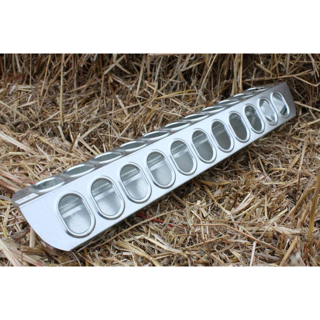 Miller Galvanized Slide Top Poultry Feeder for Chickens & Birds 18"
