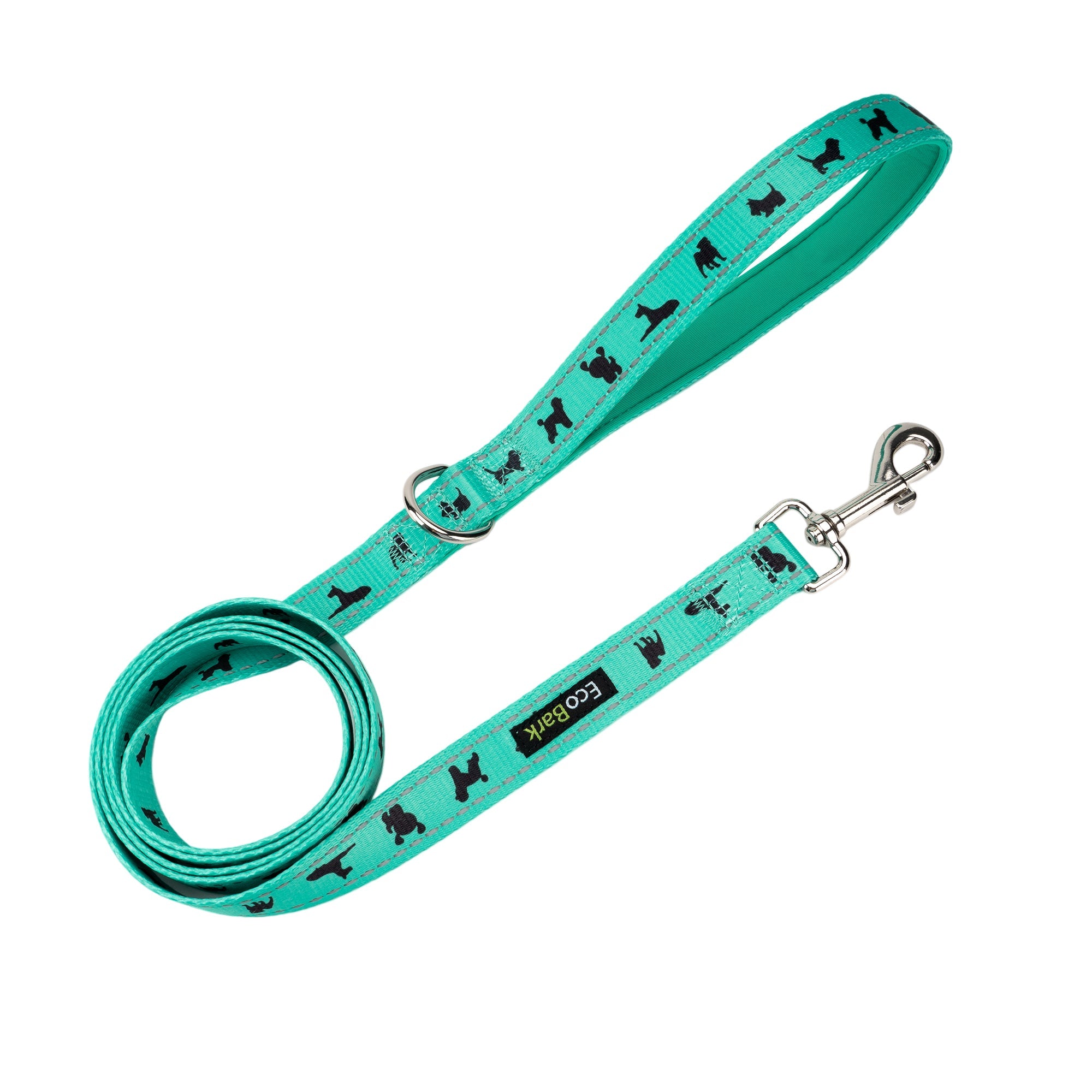 EcoBark Mint Turquoise Dog Leash - Comfort Grip Padded Leash - 4ft, 5ft, and 6ft Dog Leash for Small and Medium Dogs - BIG FRENCHIES