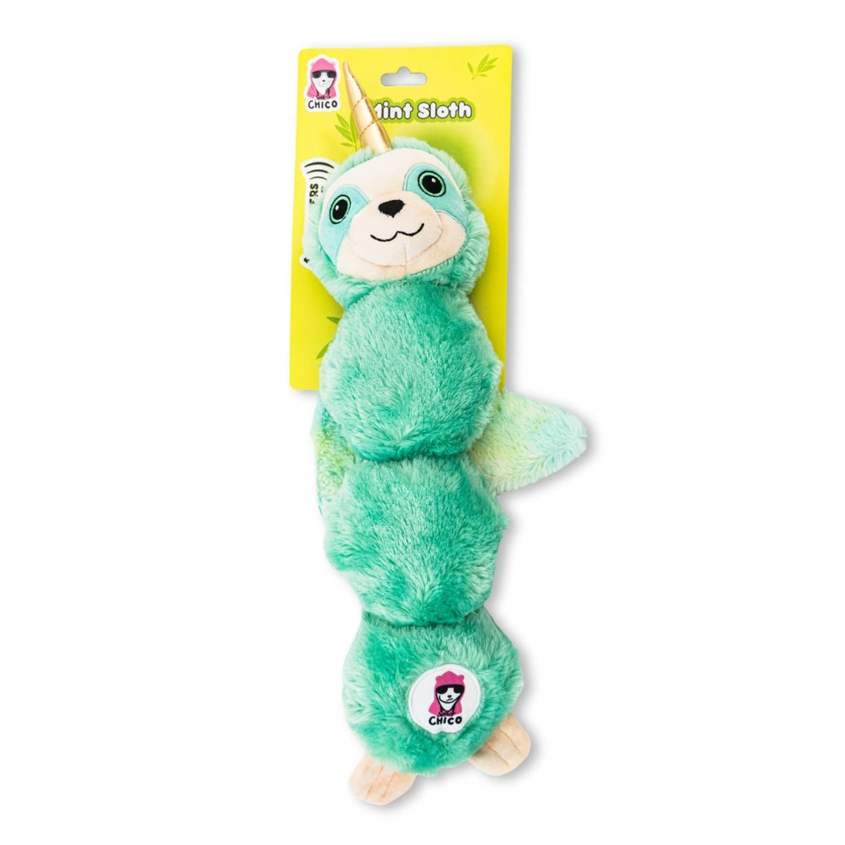 Mystical Mint Winged Sloth Plush Dog Toy – with Squeaker & Crinkle Paper for Fun Play - BIG FRENCHIES