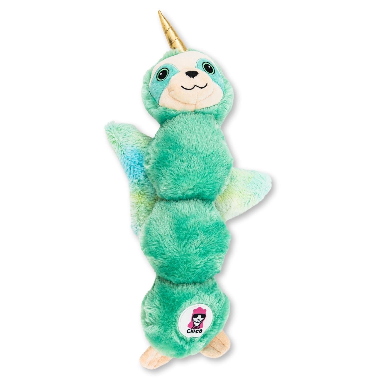 Mystical Mint Winged Sloth Plush Dog Toy – with Squeaker & Crinkle Paper for Fun Play - BIG FRENCHIES