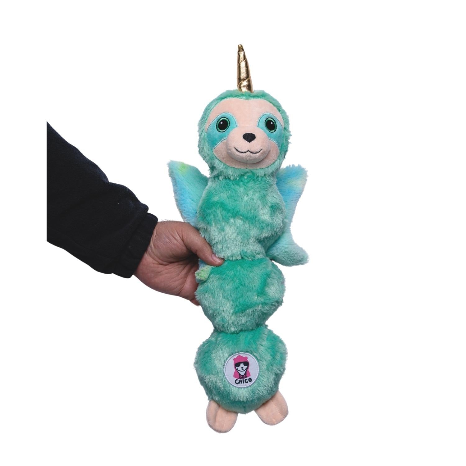 Mystical Mint Winged Sloth Plush Dog Toy – with Squeaker & Crinkle Paper for Fun Play - BIG FRENCHIES
