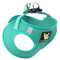 EcoBark Mint Turquoise Step In Dog Harness - Rapid Fastener Reflective Soft Mesh Vest Halter for Puppies and Small Dogs - BIG FRENCHIES