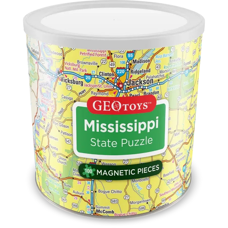 Mississippi State 100 Piece Magnetic Jigsaw Puzzle Geotoys - BIG FRENCHIES