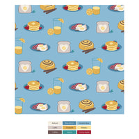 Print Convertible Sleeper with Zipper in Seaside Blue Breakfast in Bed