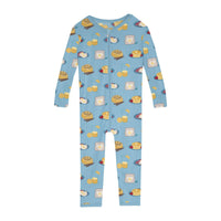 Print Convertible Sleeper with Zipper in Seaside Blue Breakfast in Bed