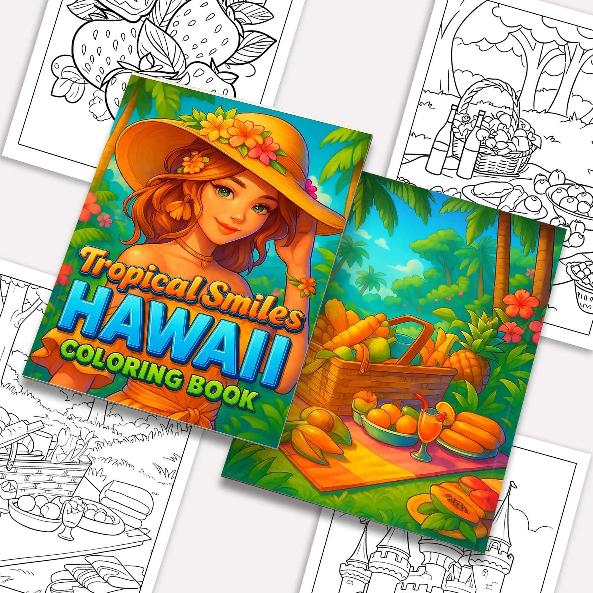 Tropical Smiles Hawaii Coloring Pages – 48 Fun Summer Activities for Kids - BIG FRENCHIES
