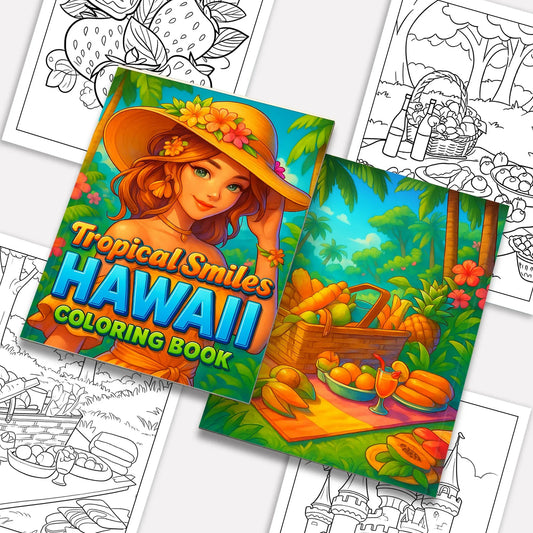 Tropical Smiles Hawaii Coloring Pages – 48 Fun Summer Activities for Kids - BIG FRENCHIES