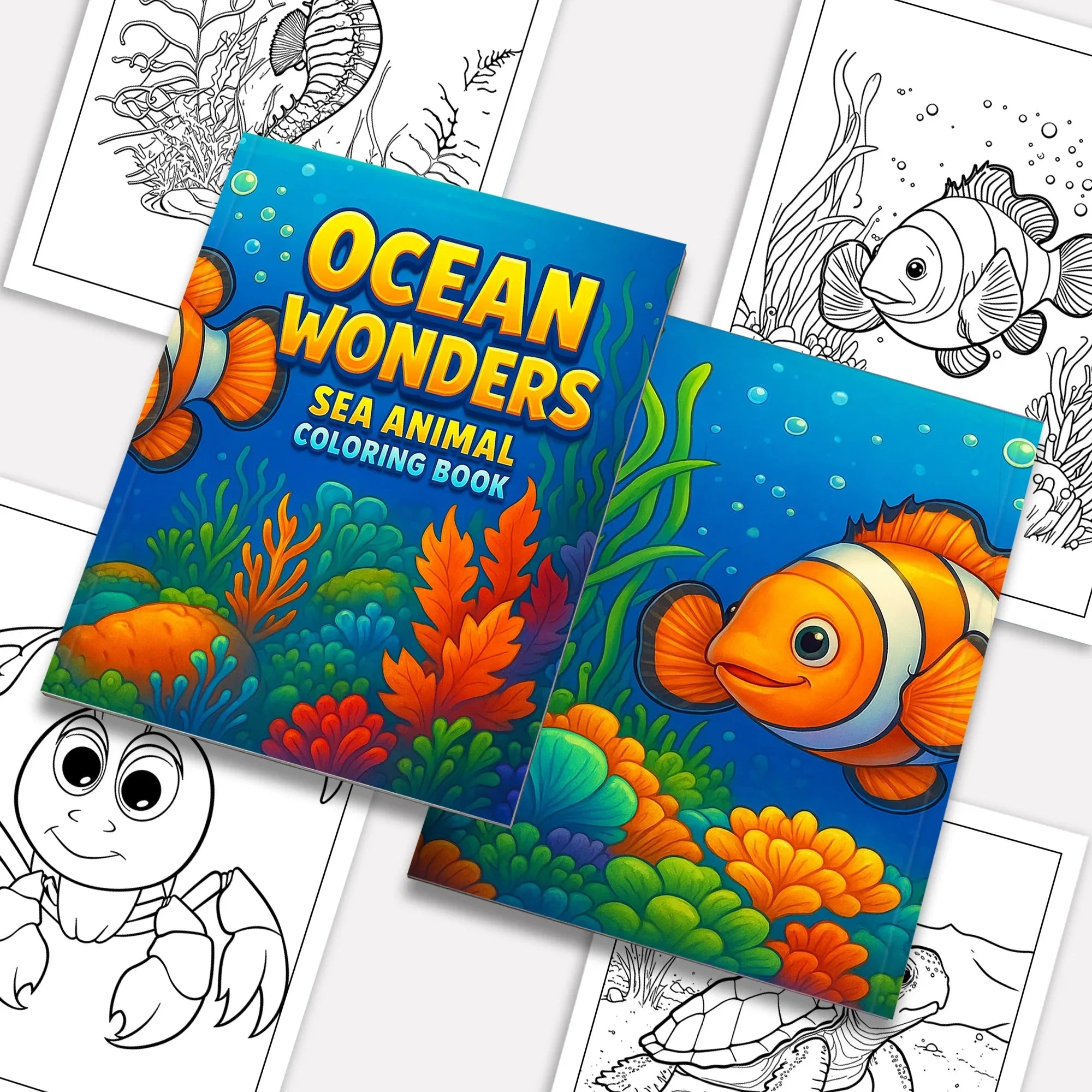 Ocean Wonders Coloring Pages – 48 Pages – Fun Sea Creatures – For Kids - BIG FRENCHIES